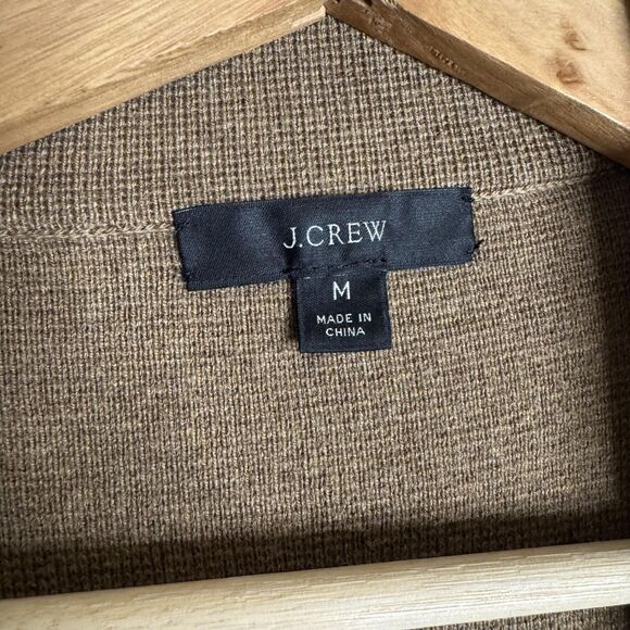 J.Crew Sweater Blazer Womens Medium Camel Brown Ella Long Coatigan Open Front - Picture 6 of 12